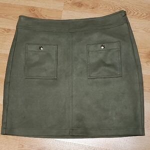 LOFT Olive Mini Skirt with Pockets